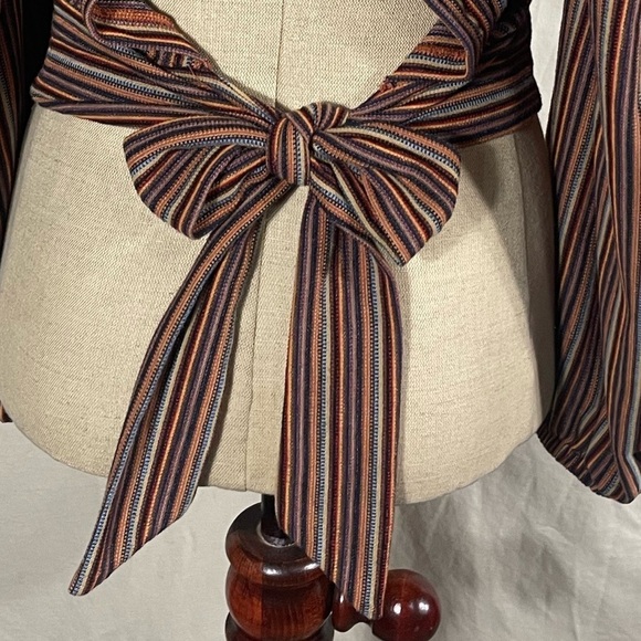 Free People Fall Nights Wrap Front Top Open Back Size Small - Picture 8 of 12